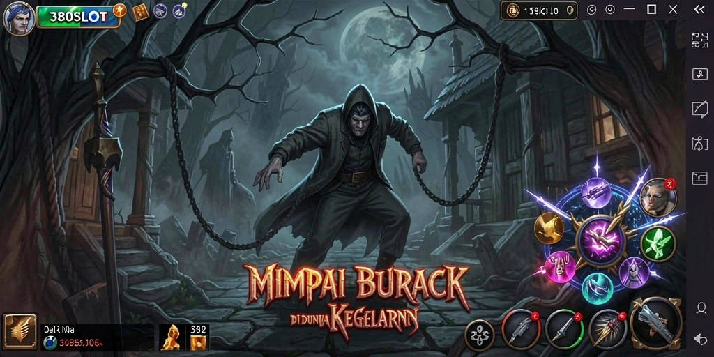Tangkapan layar gameplay 380SLOT menunjukkan suasana horror yang mencekam.