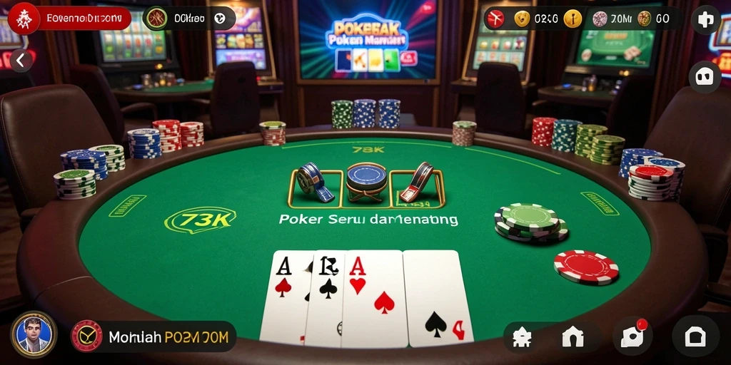 Gameplay menarik dari 73K yang menampilkan aksi Poker.