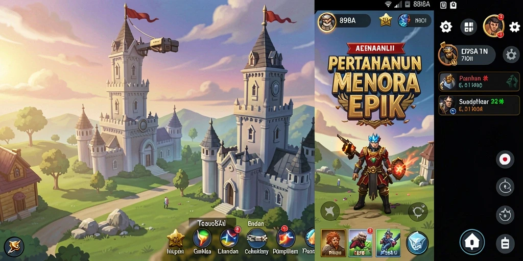 Tampilan utama gameplay Tower Defense 898A yang mendebarkan.