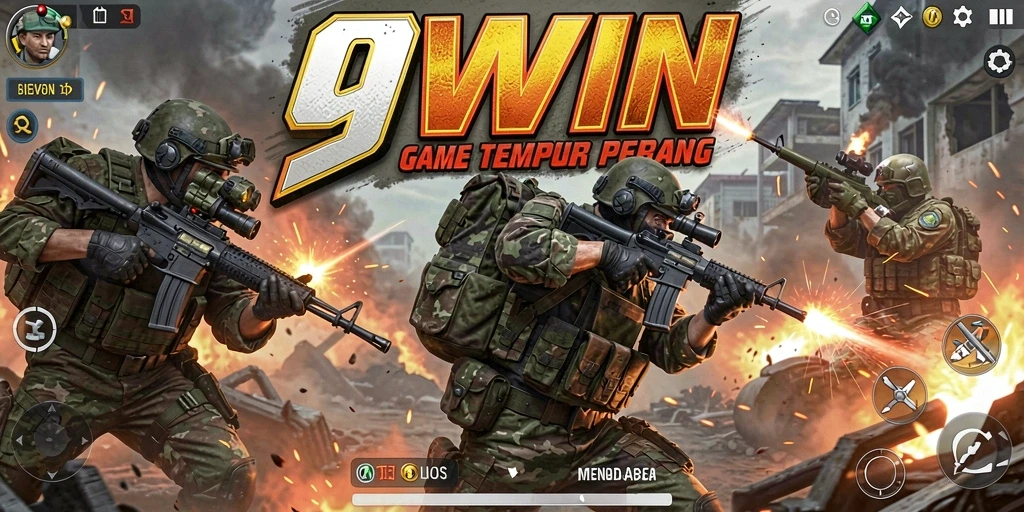 Screenshot 9WIN menampilkan aksi tempur dalam game TPS yang seru.