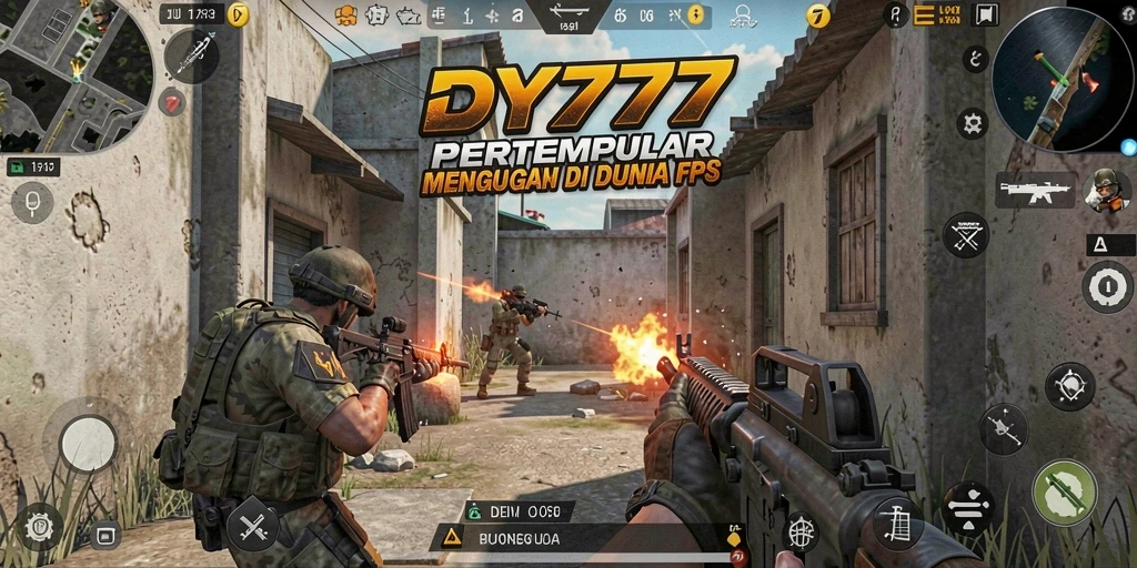 Tangkapan layar dari gameplay seru DY777 dengan aksi tembak-menembak yang mengesankan.