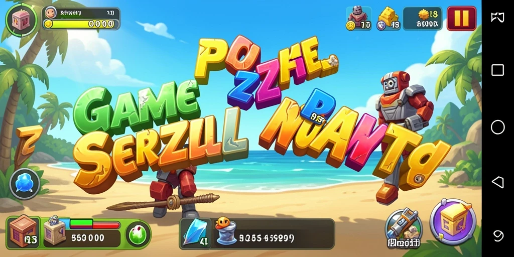 Tampilan gameplay F7F7 dengan berbagai teka-teki menarik.