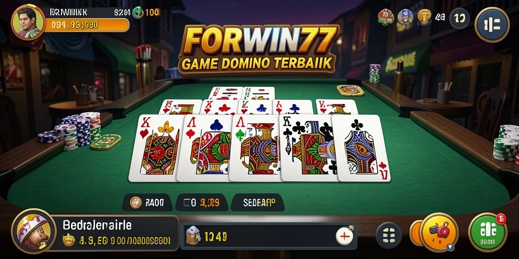 Screenshot gameplay FORWIN77 yang menampilkan aksi seru permainan Domino.