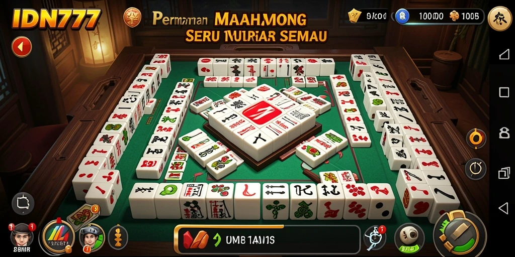 Tampilan gameplay Mahjong dari IDN777 yang memikat.