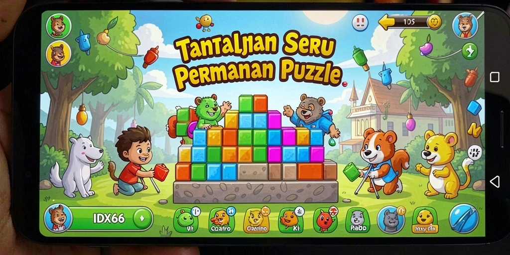 Screenshot gameplay menunjukkan tantangan puzzle yang menarik.