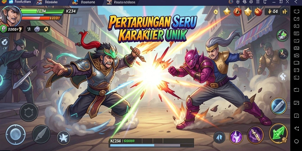 Screenshot gameplay K234 menampilkan aksi pertarungan yang mendebarkan.