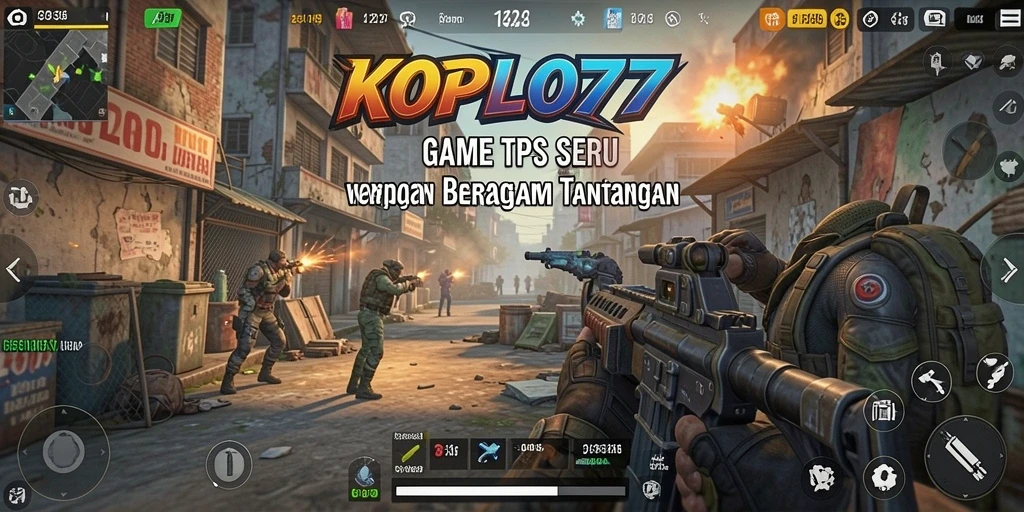 Screenshot gameplay KOPLO77 menunjukkan aksi seru dalam pertarungan TPS.