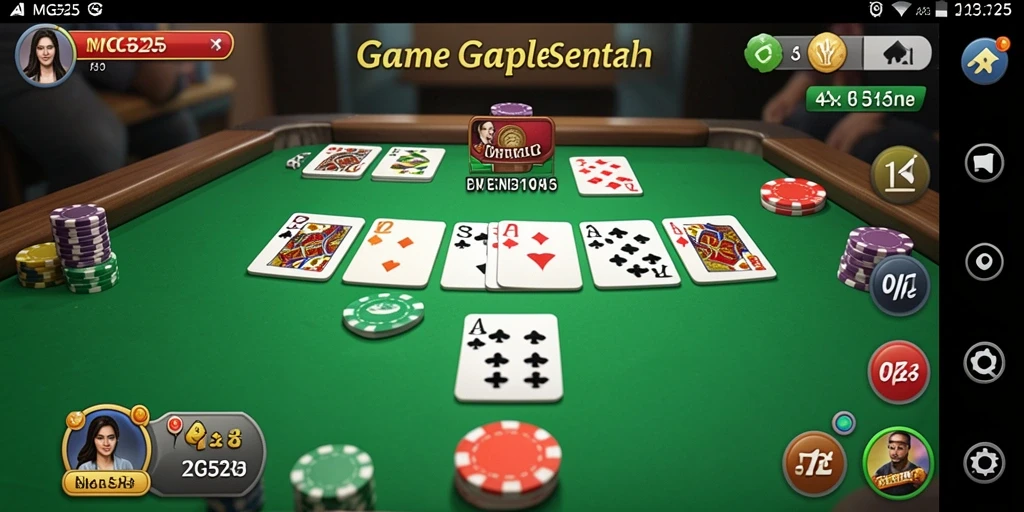 Tampilan gameplay menarik dari MG525 dengan kartu Gaple.