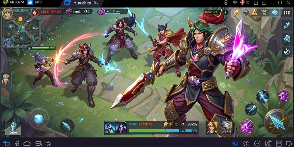 Tampilan gameplay <strong>MLBB8</strong> dengan interaksi musik yang menarik.