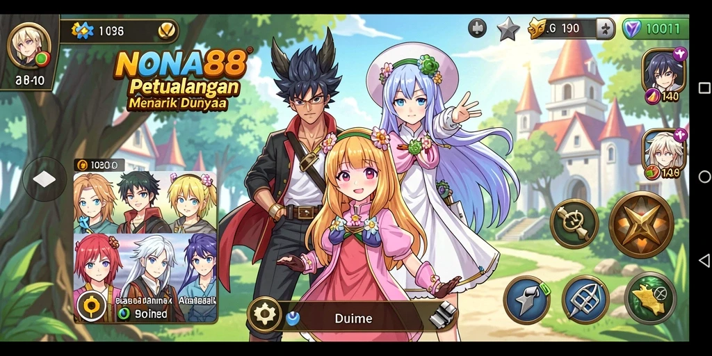 Screenshot gameplay NONA88 yang menunjukkan aksi seru dan karakter Anime.