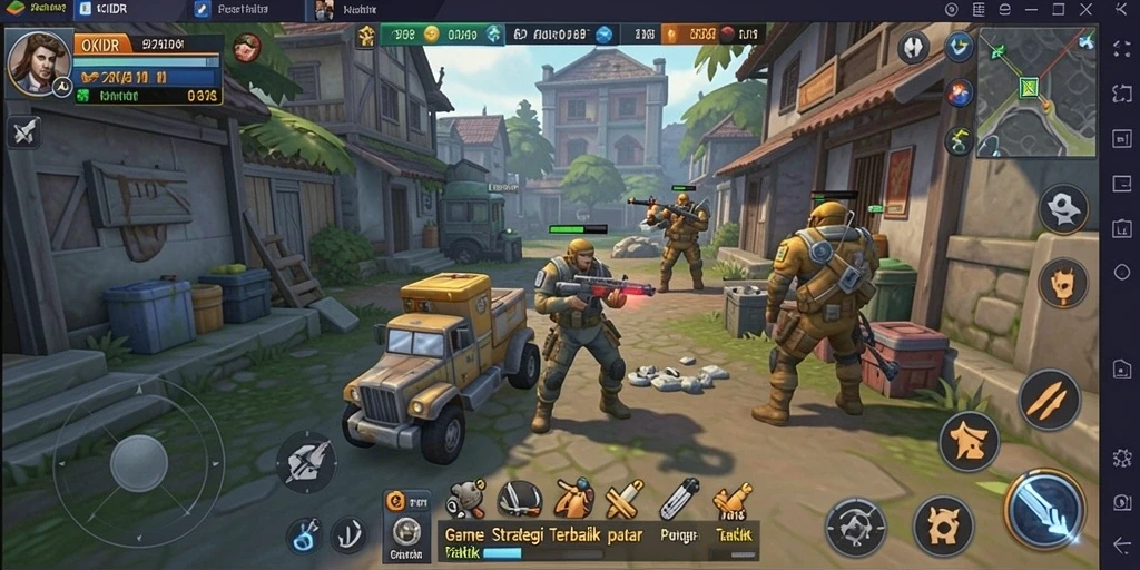 Screenshot utama OKIDR menampilkan pertarungan taktis yang menegangkan.