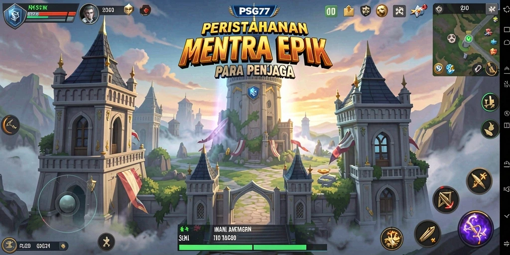 Screenshot dari gameplay Tower Defense yang intens di PSG77.