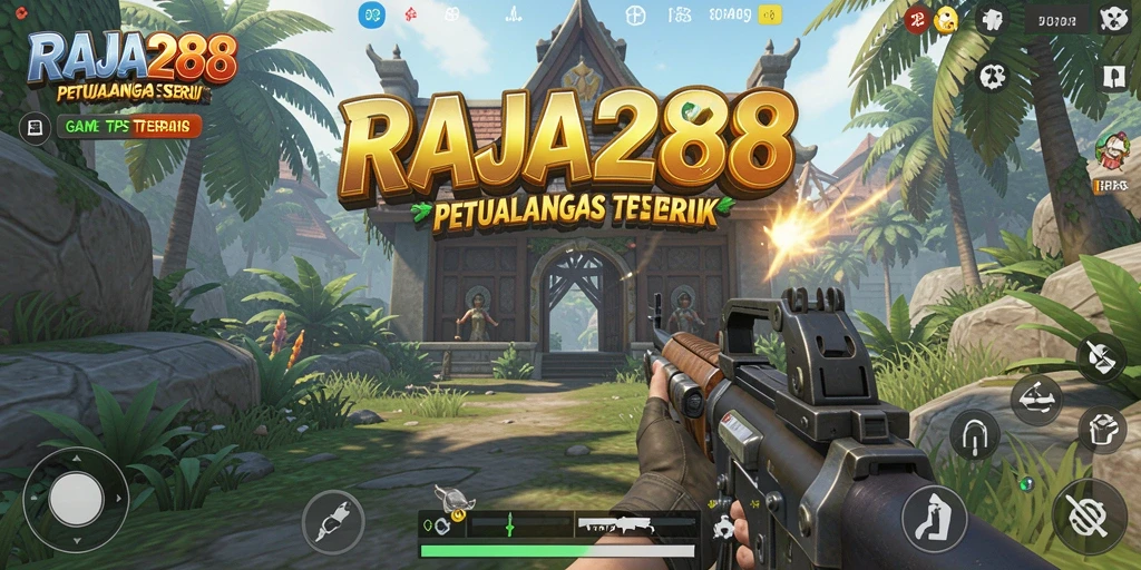 Screenshot RAJA288 menampilkan aksi tembak-menembak yang seru dan dinamis.