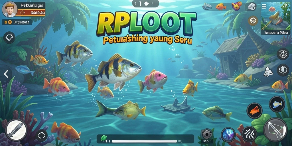 Tampilan gameplay RPLOOT menampilkan aksi memancing yang mendebarkan dan grafik yang realistis.