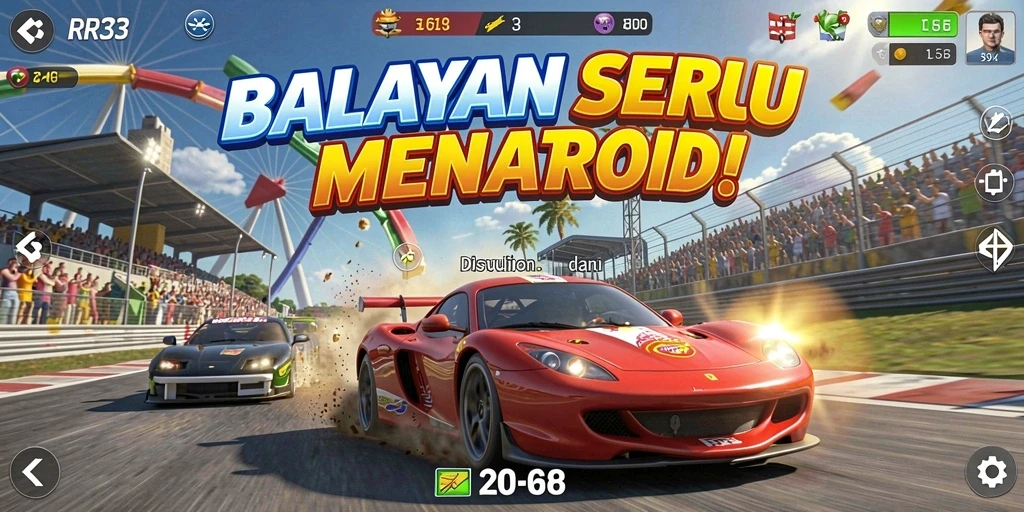 Tampilan seru balapan di RR33 yang menantang.