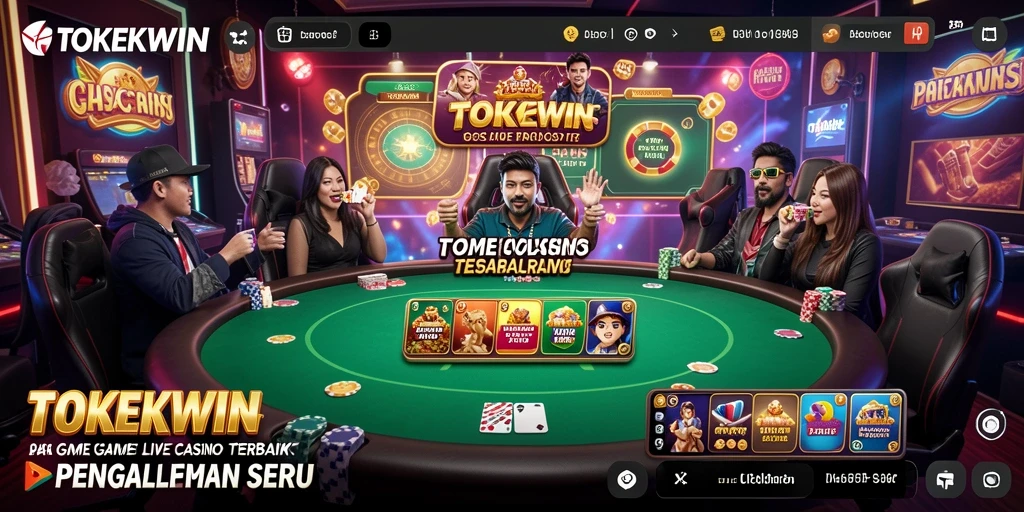 Tampilan gameplay TOKEKWIN yang seru dengan dealer langsung di permainan.