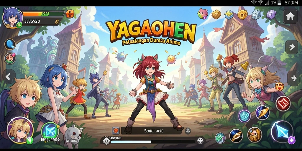 Tampilan gameplay YAGAOHEN yang menakjubkan dan penuh warna.